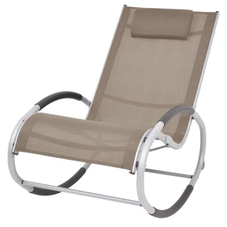 Silla mecedora de jardín de textilene gris topo de , Sillas de jardín - Ref: Foro24-47783, Precio: 115,13 €, Descuento: %