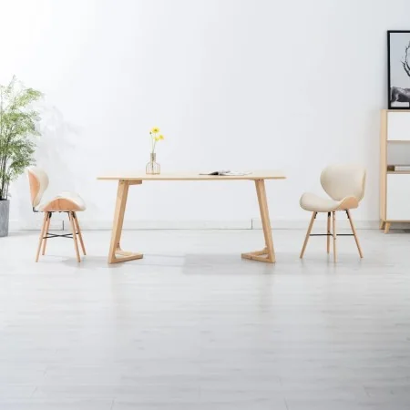 Sillas de comedor 2 uds cuero sintético y madera curvada crema von , Essstühle - Ref: Foro24-283143, Preis: 251,89 €, Rabatt: %