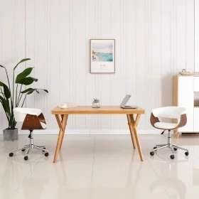 Silla comedor giratoria madera curvada cuero sintético blanco by , dining chairs - Ref: Foro24-287398, Price: 162,83 €, Disco...