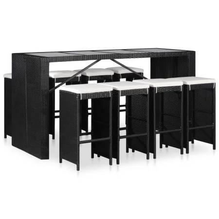 Juego de comedor de jardín 9 piezas ratán sintético negro by , Garden sets - Ref: Foro24-43966, Price: 559,83 €, Discount: %