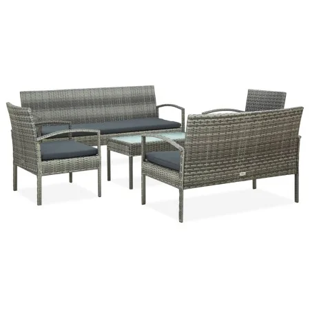 Set de muebles de jardín 5 pzas y cojines ratán sintético gris de , Conjuntos de jardín - Ref: Foro24-45790, Precio: 317,31 €...