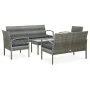 Set de muebles de jardín 5 pzas y cojines ratán sintético gris de , Conjuntos de jardín - Ref: Foro24-45790, Precio: 317,31 €...