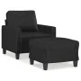 Sillón con taburete cuero sintético negro 60 cm by , Sofas - Ref: Foro24-3201019, Price: 181,15 €, Discount: %