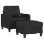 Sillón con taburete cuero sintético negro 60 cm by , Sofas - Ref: Foro24-3201019, Price: 181,15 €, Discount: %