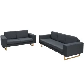 Set de sofás de 2 y 3 plazas gris oscuro by , Sofas - Ref: Foro24-273816, Price: 911,34 €, Discount: %