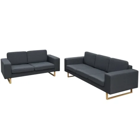 Set de sofás de 2 y 3 plazas gris oscuro by , Sofas - Ref: Foro24-273816, Price: 911,34 €, Discount: %