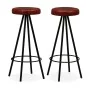 Set muebles de bar 3 pzas madera maciza reciclada cuero genuino von , Möbelsets für Küchen und Esszimmer - Ref: Foro24-275139...