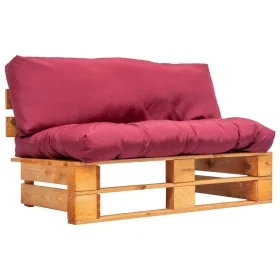 Sofá de jardín de palets con cojines rojos madera de pino von , Outdoor-Sofas - Ref: Foro24-277445, Preis: 115,71 €, Rabatt: %