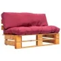 Sofá de jardín de palets con cojines rojos madera de pino by , Outdoor sofas - Ref: Foro24-277445, Price: 115,71 €, Discount: %