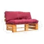 Sofá de jardín de palets con cojines rojos madera de pino by , Outdoor sofas - Ref: Foro24-277445, Price: 115,71 €, Discount: %