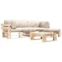 Muebles de palets de jardín con cojines arena 4 piezas madera von , Gartensets - Ref: Foro24-277491, Preis: 356,56 €, Rabatt: %