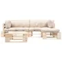 Muebles de palets de jardín con cojines arena 4 piezas madera von , Gartensets - Ref: Foro24-277491, Preis: 356,56 €, Rabatt: %