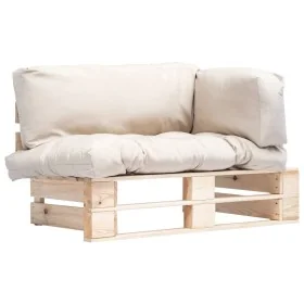 Sofá de jardín de palets con cojines color arena madera de pino by , Outdoor sofas - Ref: Foro24-277479, Price: 134,93 €, Dis...