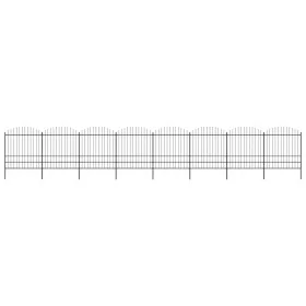 Valla de jardín con puntas de lanza acero negro (1,75-2)x13,6 m by , fence panels - Ref: Foro24-277755, Price: 798,30 €, Disc...