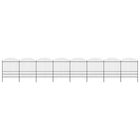 Valla de jardín con puntas de lanza acero negro (1,75-2)x13,6 m by , fence panels - Ref: Foro24-277755, Price: 798,12 €, Disc...