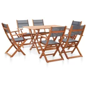 Set de comedor para jardín 7 pzas madera maciza eucalipto gris by , Garden sets - Ref: Foro24-278908, Price: 548,19 €, Discou...