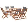 Set de comedor para jardín 7 pzas madera maciza eucalipto gris von , Gartensets - Ref: Foro24-278908, Preis: 548,19 €, Rabatt: %