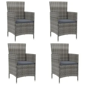 Sillas de jardín 4 unidades con cojines ratán sintético gris von , Gartenstühle - Ref: Foro24-316690, Preis: 294,99 €, Rabatt: %