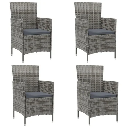 Sillas de jardín 4 unidades con cojines ratán sintético gris by , Garden chairs - Ref: Foro24-316690, Price: 294,96 €, Discou...