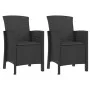 Sillones de jardín 2 uds con cojines ratán PP color grafito by , Garden chairs - Ref: Foro24-318229, Price: 165,06 €, Discoun...