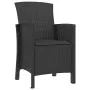 Sillones de jardín 2 uds con cojines ratán PP color grafito by , Garden chairs - Ref: Foro24-318229, Price: 165,06 €, Discoun...