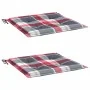 Cojines de silla de jardín 2 uds tela a cuadros rojo 50x50x3 cm by , Cushions for chairs and sofas - Ref: Foro24-314068, Pric...