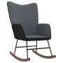 Silla mecedora de terciopelo y PVC gris oscuro by , Rocking chairs - Ref: Foro24-327876, Price: 102,33 €, Discount: %