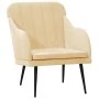 Sillón de terciopelo color crema 63x76x80 cm de , Sillones - Ref: Foro24-351462, Precio: 98,89 €, Descuento: %