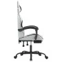 Silla gaming giratoria reposapiés cuero sintético blanco negro de , Sillones para videojuegos - Ref: Foro24-349541, Precio: 1...