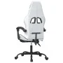 Silla gaming giratoria reposapiés cuero sintético blanco negro de , Sillones para videojuegos - Ref: Foro24-349541, Precio: 1...