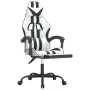 Silla gaming giratoria reposapiés cuero sintético blanco negro de , Sillones para videojuegos - Ref: Foro24-349541, Precio: 1...