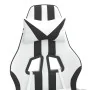 Silla gaming giratoria reposapiés cuero sintético blanco negro de , Sillones para videojuegos - Ref: Foro24-349541, Precio: 1...