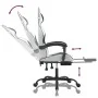 Silla gaming giratoria reposapiés cuero sintético blanco negro de , Sillones para videojuegos - Ref: Foro24-349541, Precio: 1...