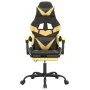 Silla gaming giratoria reposapiés cuero sintético negro dorado by , Gaming chairs - Ref: Foro24-349557, Price: 113,69 €, Disc...