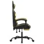 Silla gaming giratoria reposapiés cuero sintético negro dorado by , Gaming chairs - Ref: Foro24-349557, Price: 113,69 €, Disc...