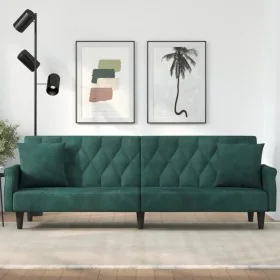 Sofá cama con reposabrazos terciopelo verde oscuro by , Sofas - Ref: Foro24-351946, Price: 319,61 €, Discount: %