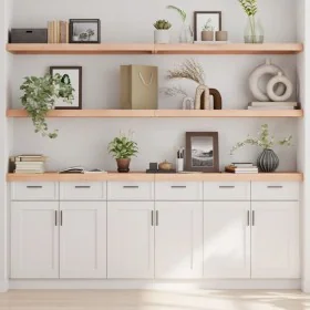 Estante de pared madera maciza roble sin tratar 200x40x(2-6) cm by , Shelves and shelves - Ref: Foro24-363607, Price: 116,24 ...