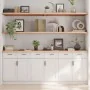 Estante de pared madera maciza roble sin tratar 220x60x(2-4) cm by , Shelves and shelves - Ref: Foro24-363618, Price: 144,99 ...