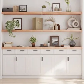 Estante pared madera roble tratada marrón claro 220x40x(2-6) cm by , Shelves and shelves - Ref: Foro24-363735, Price: 108,71 ...