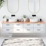 Encimera baño madera maciza tratada marrón claro 200x50x(2-4)cm von , Arbeitsplatten - Ref: Foro24-3156173, Preis: 133,06 €, ...