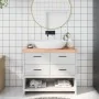 Encimera baño madera maciza tratada marrón claro 100x30x(2-6)cm by , Countertops - Ref: Foro24-3156127, Price: 62,16 €, Disco...