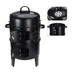 ProGarden Barbacoa de carbón con chimenea y 2 parrillas negro by , Barbecues - Ref: Foro24-445901, Price: 82,81 €, Discount: %
