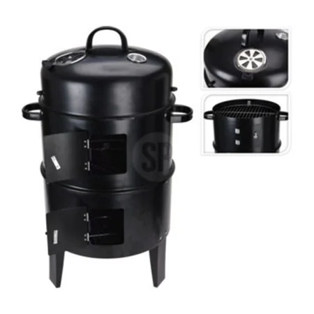 ProGarden Barbacoa de carbón con chimenea y 2 parrillas negro by , Barbecues - Ref: Foro24-445901, Price: 82,81 €, Discount: %