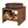 Esschert Design Brasero con almacenaje para leña color oxidado 62 cm by , Chimneys - Ref: Foro24-444907, Price: 374,29 €, Dis...