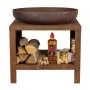 Esschert Design Brasero con almacenaje para leña color oxidado 62 cm by , Chimneys - Ref: Foro24-444907, Price: 374,29 €, Dis...
