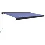 Toldo de carrete manual azul y blanco 500x300 cm by , Awnings - Ref: Foro24-3052710, Price: 623,82 €, Discount: %