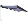 Toldo de carrete manual azul y blanco 500x300 cm by , Awnings - Ref: Foro24-3052710, Price: 623,82 €, Discount: %