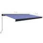 Toldo de carrete manual azul y blanco 500x300 cm by , Awnings - Ref: Foro24-3052710, Price: 623,82 €, Discount: %