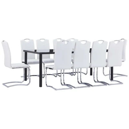 Juego de comedor 11 piezas cuero sintético blanco by , Furniture sets for kitchens and dining rooms - Ref: Foro24-3053169, Pr...