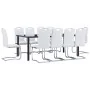 Juego de comedor 11 piezas cuero sintético blanco by , Furniture sets for kitchens and dining rooms - Ref: Foro24-3053169, Pr...